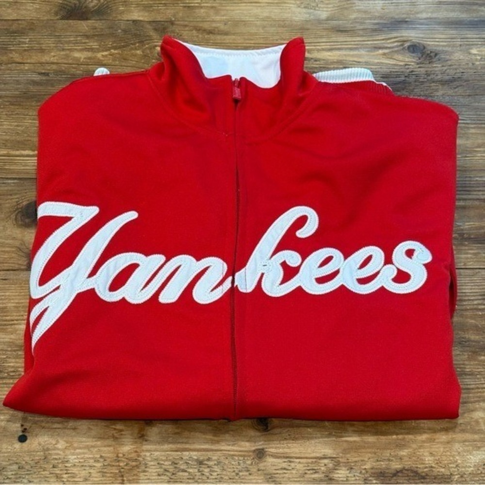Stitches MLB NY Yankees Full Zip Track Jacket Red Unisex Women's L Men's S EUC - Picture 7 of 14